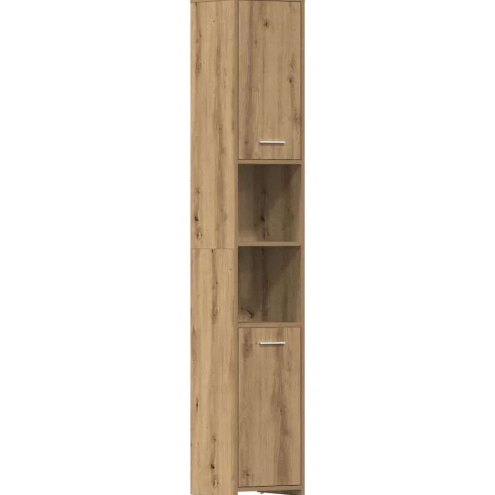 vidaXL Conjuntos De Muebles-Armario de baño madera ingeniería roble artisan 30x30x183,5 cm