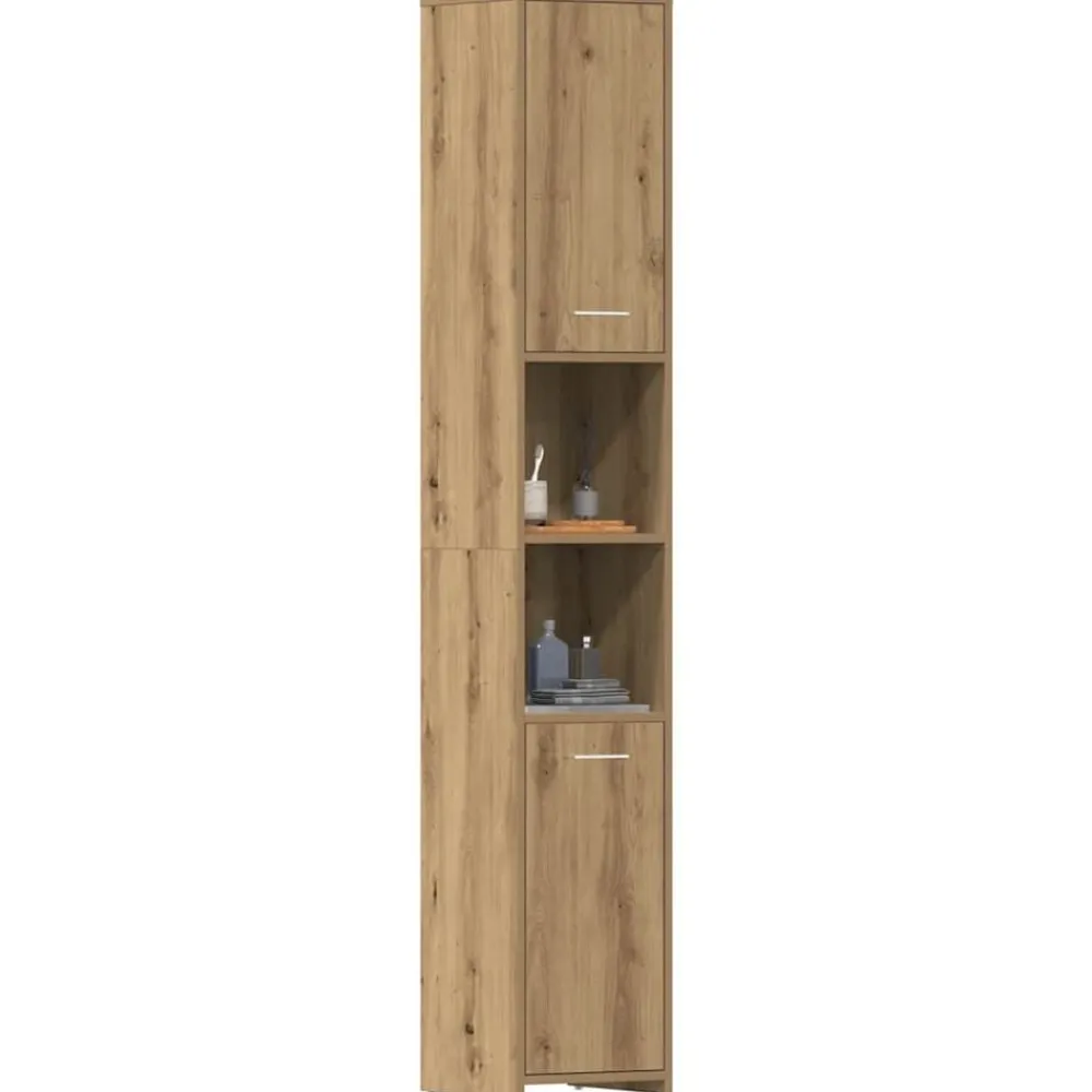 vidaXL Conjuntos De Muebles-Armario de baño madera ingeniería roble artisan 30x30x183,5 cm