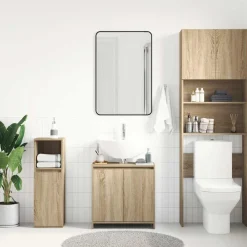 vidaXL Armario de baño madera contrachapada color roble 60x33x61 cm Roble Sonoma Sale