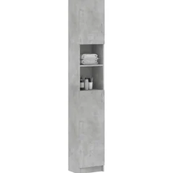 vidaXL Armario de baño madera de ingeniería gris hormigón Gris hormigón Best