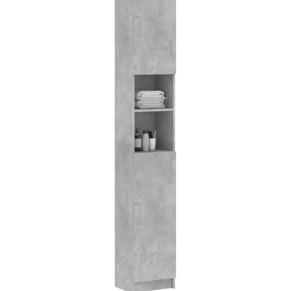 vidaXL Armario de baño madera de ingeniería gris hormigón Gris hormigón Best