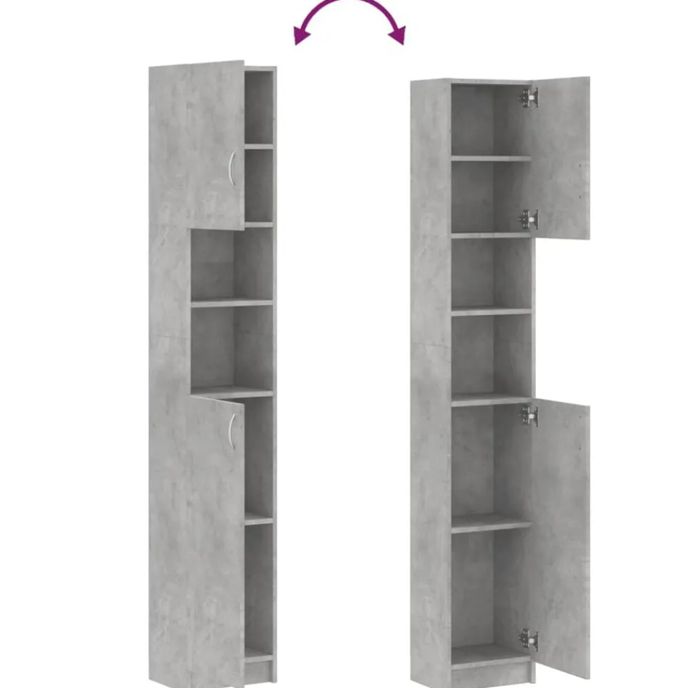 vidaXL Armario de baño madera de ingeniería gris hormigón Gris hormigón Best