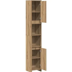 vidaXL Conjuntos De Muebles-Armario de baño madera ingeniería 30x30x183,5 cm