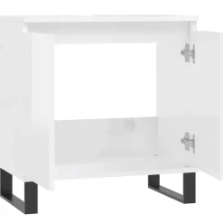 vidaXL Armario de baño madera de ingeniería blanco brillo 58x33x60 cm Blanco brillante Best