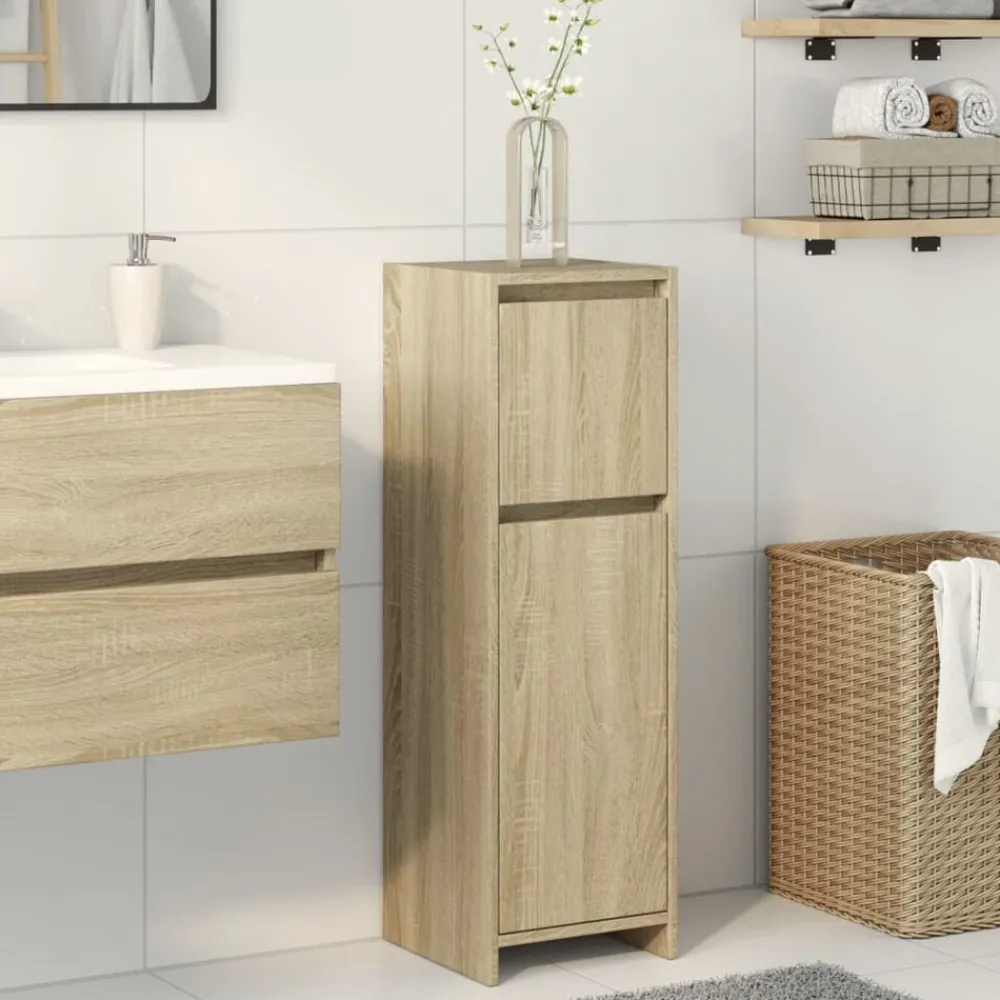 vidaXL Armario de baño madera contrachapada color roble 30x30x95 cm Roble Sonoma Hot