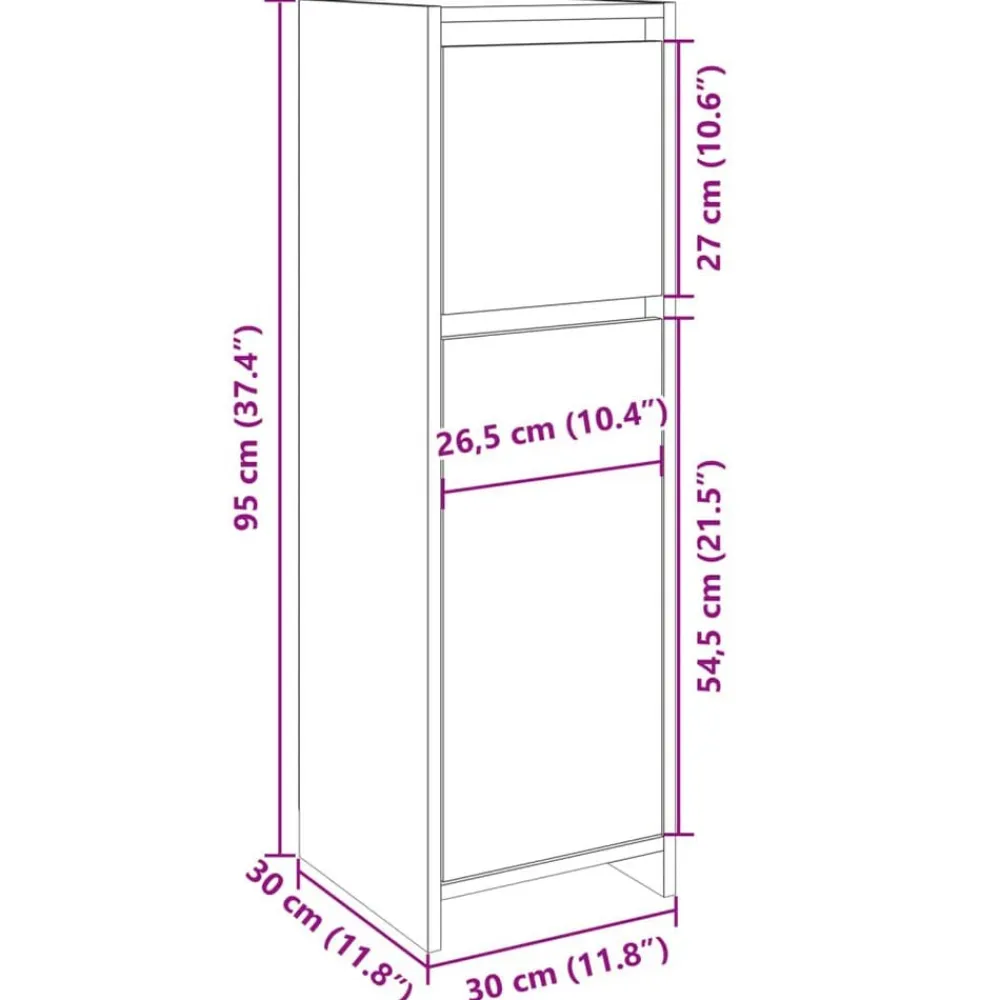 vidaXL Armario de baño madera contrachapada color roble 30x30x95 cm Roble Sonoma Hot