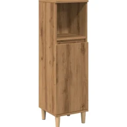 vidaXL Armario de baño madera de ingeniería 30x30x100 cm Roble artisan Clearance