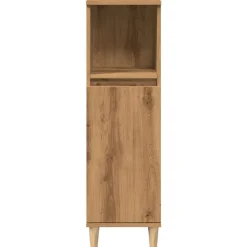 vidaXL Armario de baño madera de ingeniería 30x30x100 cm Roble artisan Clearance