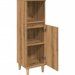 vidaXL Armario de baño madera de ingeniería 30x30x100 cm Roble artisan Clearance