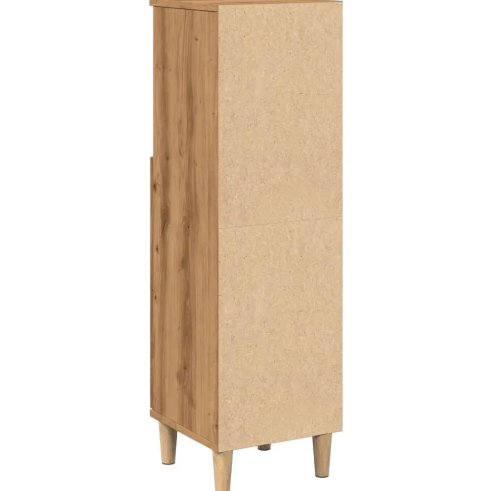 vidaXL Armario de baño madera de ingeniería 30x30x100 cm Roble artisan Clearance