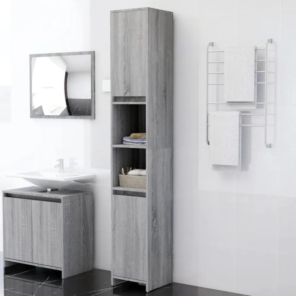 vidaXL Conjuntos De Muebles-Armario de baño madera contrachapada 30x30x183,5 cm