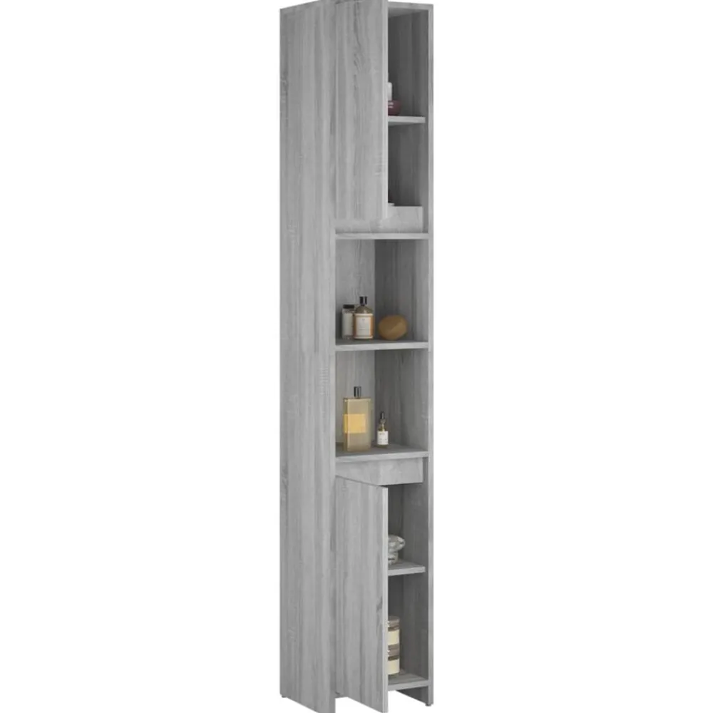 vidaXL Conjuntos De Muebles-Armario de baño madera contrachapada 30x30x183,5 cm