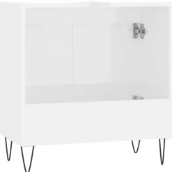 vidaXL Armario de baño madera de ingeniería blanco brillo 58x33x60 cm Blanco brillante Discount