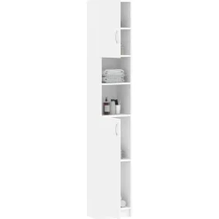 vidaXL Armario de baño madera de ingeniería 32x25,5x190 cm Blanco Discount