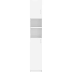 vidaXL Armario de baño madera de ingeniería 32x25,5x190 cm Blanco Discount