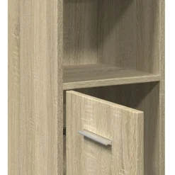 vidaXL Conjuntos De Muebles-Armario de baño madera contrachapada color roble 30x30x183,5 cm