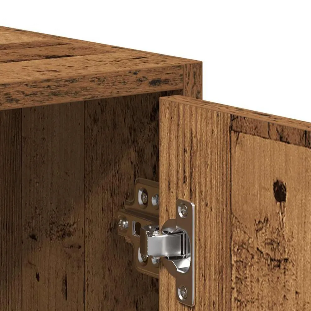 vidaXL Armario de baño madera de ingeniería envejecida 30x30x183,5 cm Madera antigua Outlet