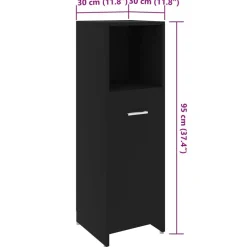 vidaXL Armario de baño madera contrachapada 30x30x95 cm Negro Hot