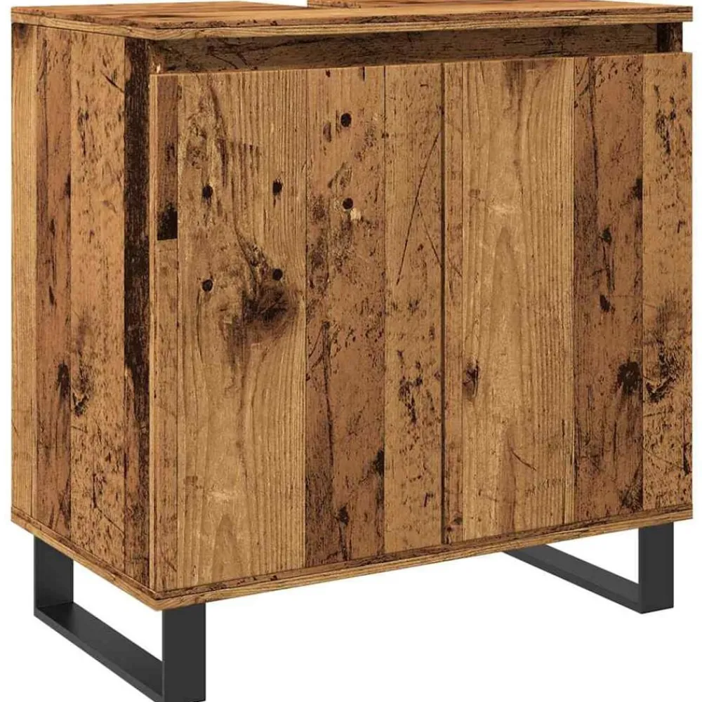 vidaXL Conjuntos De Muebles-Armario de baño madera de ingeniería envejecida 58x33x60 cm
