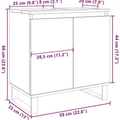 vidaXL Conjuntos De Muebles-Armario de baño madera de ingeniería envejecida 58x33x60 cm