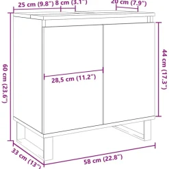 vidaXL Conjuntos De Muebles-Armario de baño madera de ingeniería envejecida 58x33x60 cm