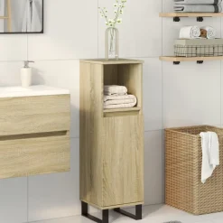 vidaXL Armario de baño madera contrachapada 30x30x100 cm Roble Sonoma Hot