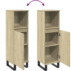 vidaXL Armario de baño madera contrachapada 30x30x100 cm Roble Sonoma Hot
