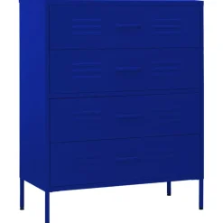 vidaXL Armario de cajones de acero azul oscuro 80x35x101,5 cm Azul marino Outlet