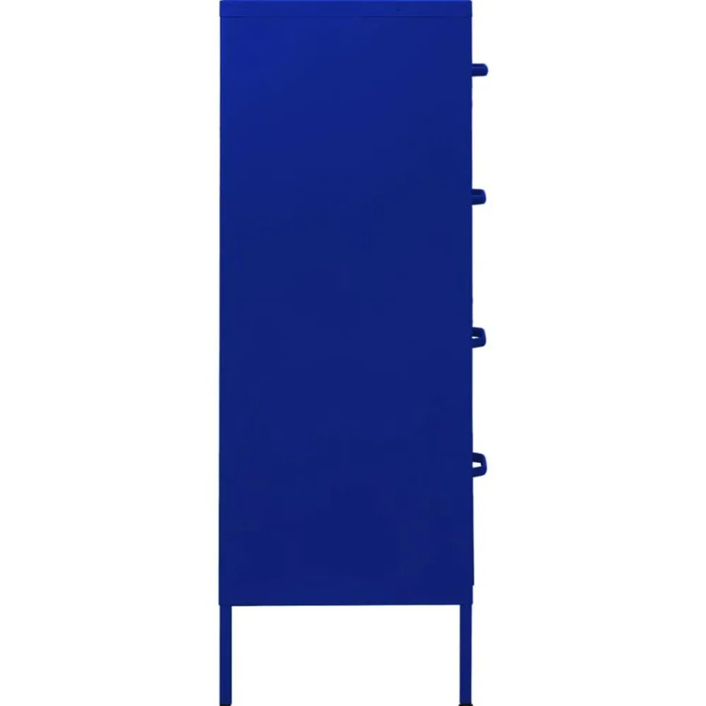 vidaXL Armario de cajones de acero azul oscuro 80x35x101,5 cm Azul marino Outlet