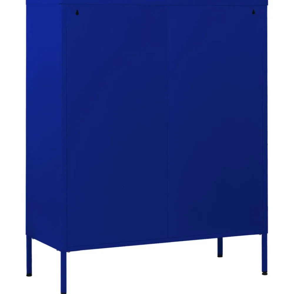 vidaXL Armario de cajones de acero azul oscuro 80x35x101,5 cm Azul marino Outlet