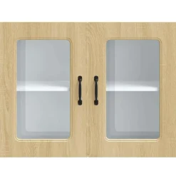 vidaXL Armarios Y Almacenamiento-Armario de cocina de pared con puerta de cristal
