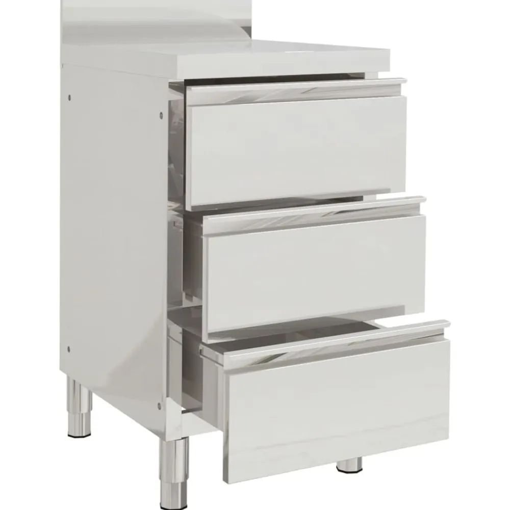vidaXL Restauración-Armario de cocina comercial con 3 cajones 50x60x96 cm