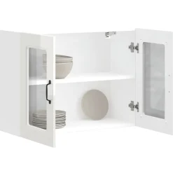 vidaXL Armarios Y Almacenamiento-Armario de cocina de pared con puerta de cristal