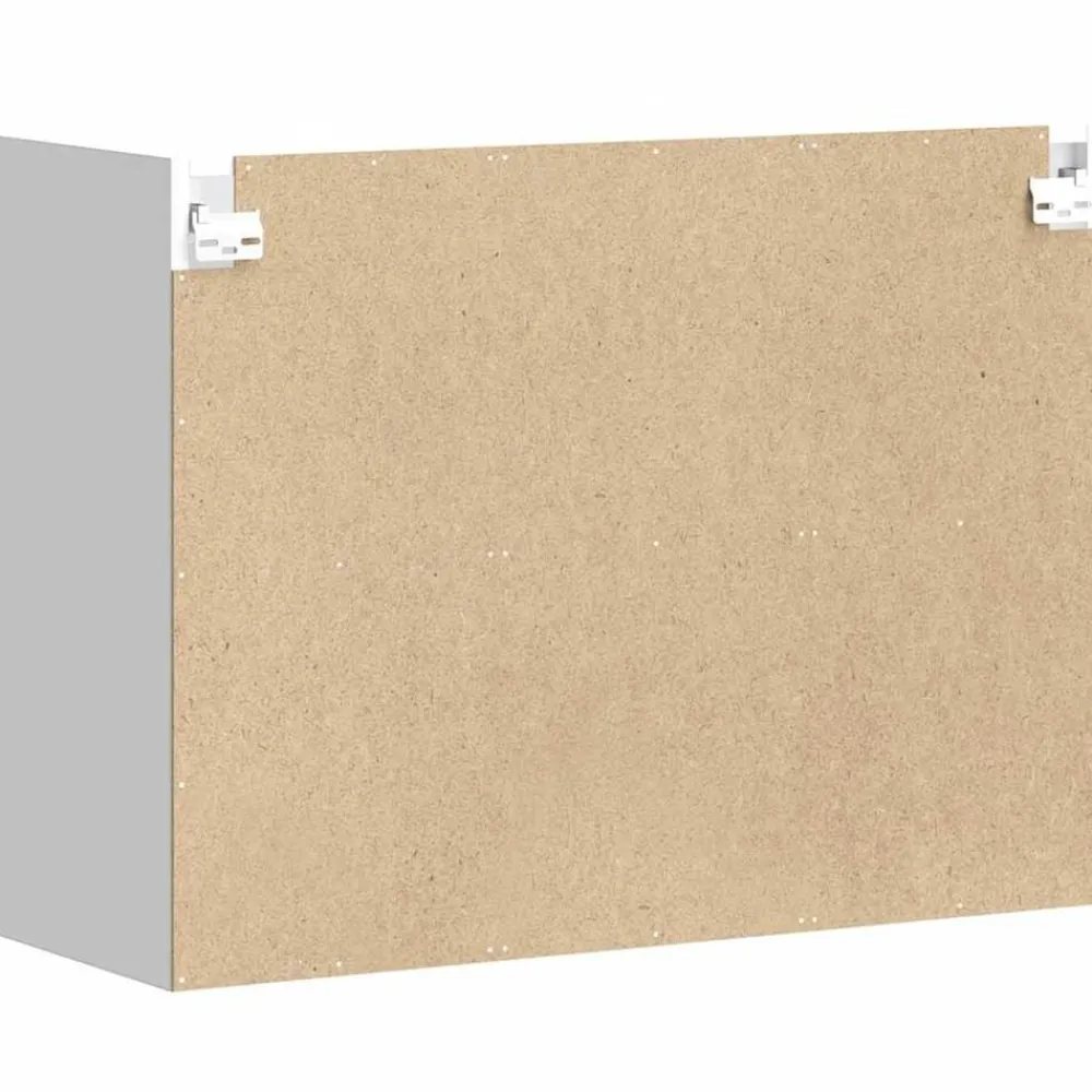 vidaXL Armarios Y Almacenamiento-Armario de cocina de pared con puerta de cristal "Kalmar" de, madera de ingeniería blanca brillante