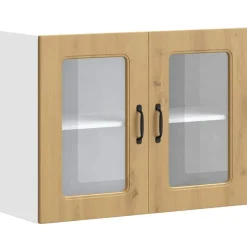 vidaXL Armarios Y Almacenamiento-Armario de cocina de pared con puerta de cristal "Kalmar" de, , madera de ingeniería