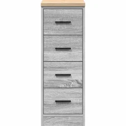 vidaXL Armario de garaje de madera maciza pino 30x51x85 cm Gris sonoma Online