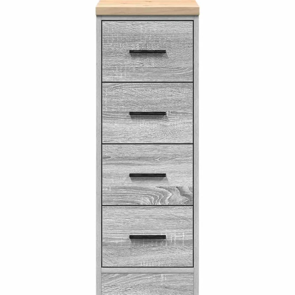 vidaXL Armario de garaje de madera maciza pino 30x51x85 cm Gris sonoma Online