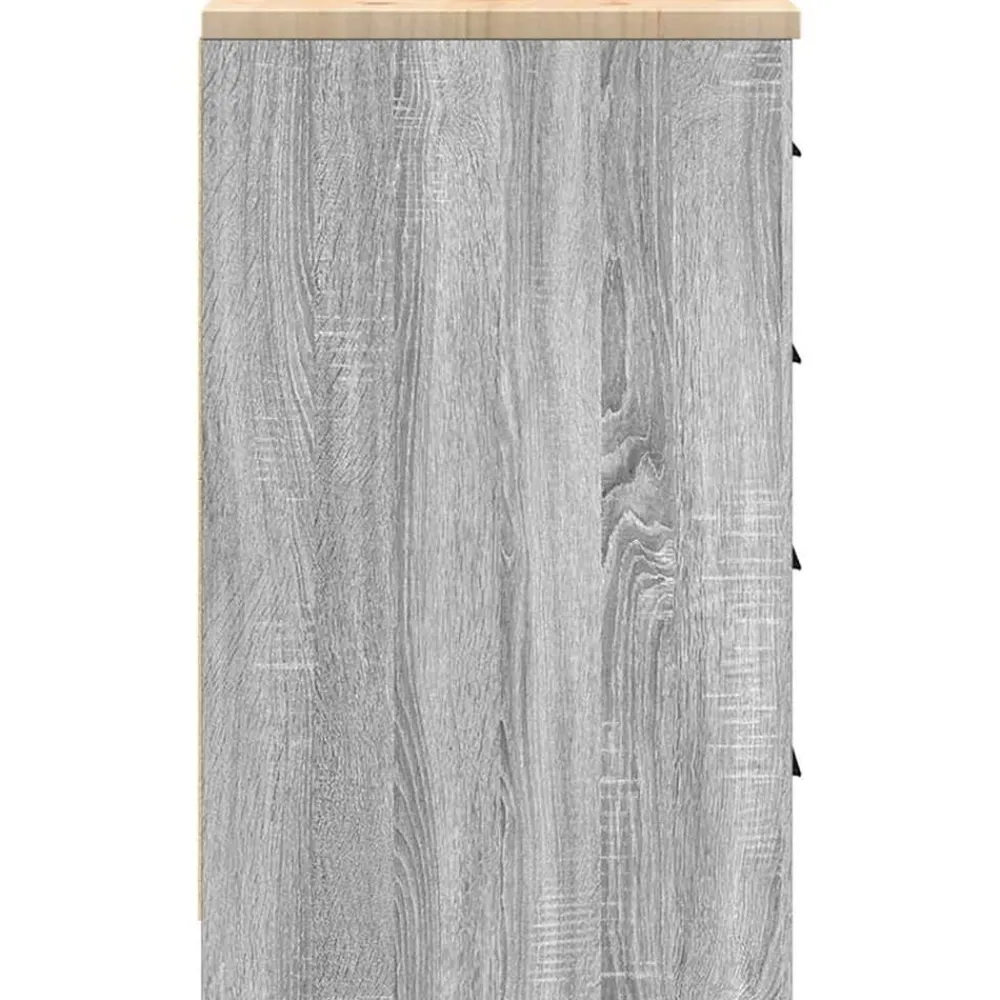 vidaXL Armario de garaje de madera maciza pino 30x51x85 cm Gris sonoma Online