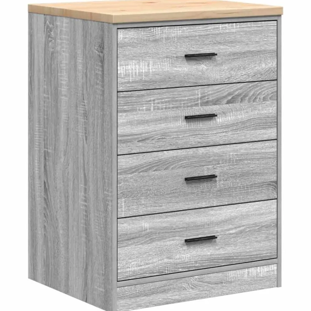 vidaXL Armario de garaje de madera maciza pino 60x51x85 cm Gris sonoma Online