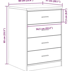vidaXL Armario de garaje de madera maciza pino 60x51x85 cm Gris sonoma Online