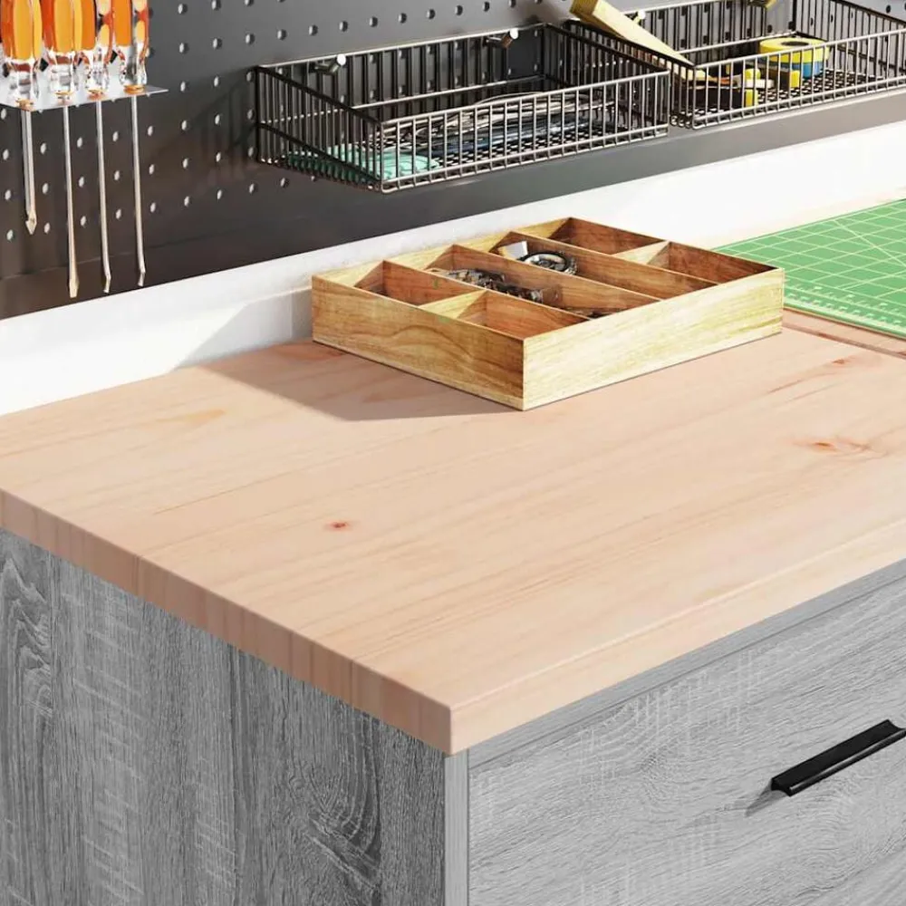 vidaXL Armario de garaje de madera maciza pino 60x51x85 cm Gris sonoma Online