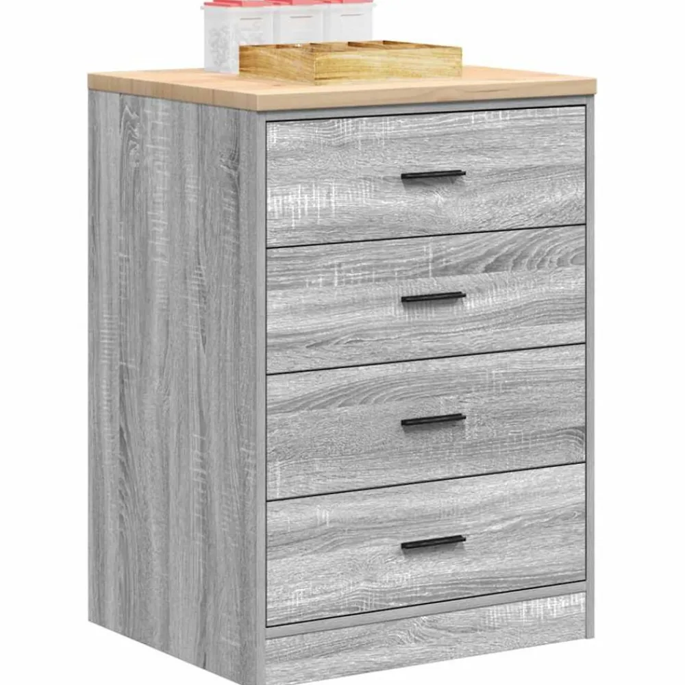 vidaXL Armario de garaje de madera maciza pino 60x51x85 cm Gris sonoma Online