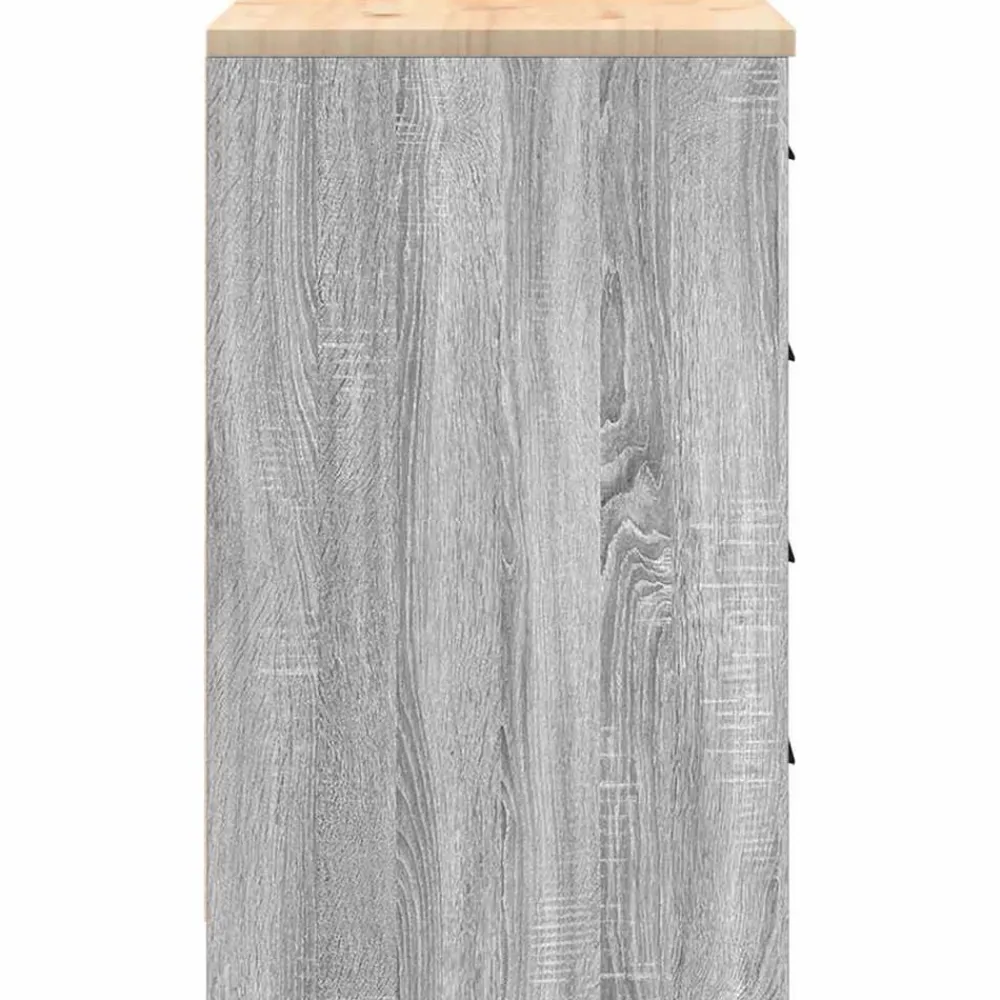 vidaXL Armario de garaje de madera maciza pino 60x51x85 cm Gris sonoma Online