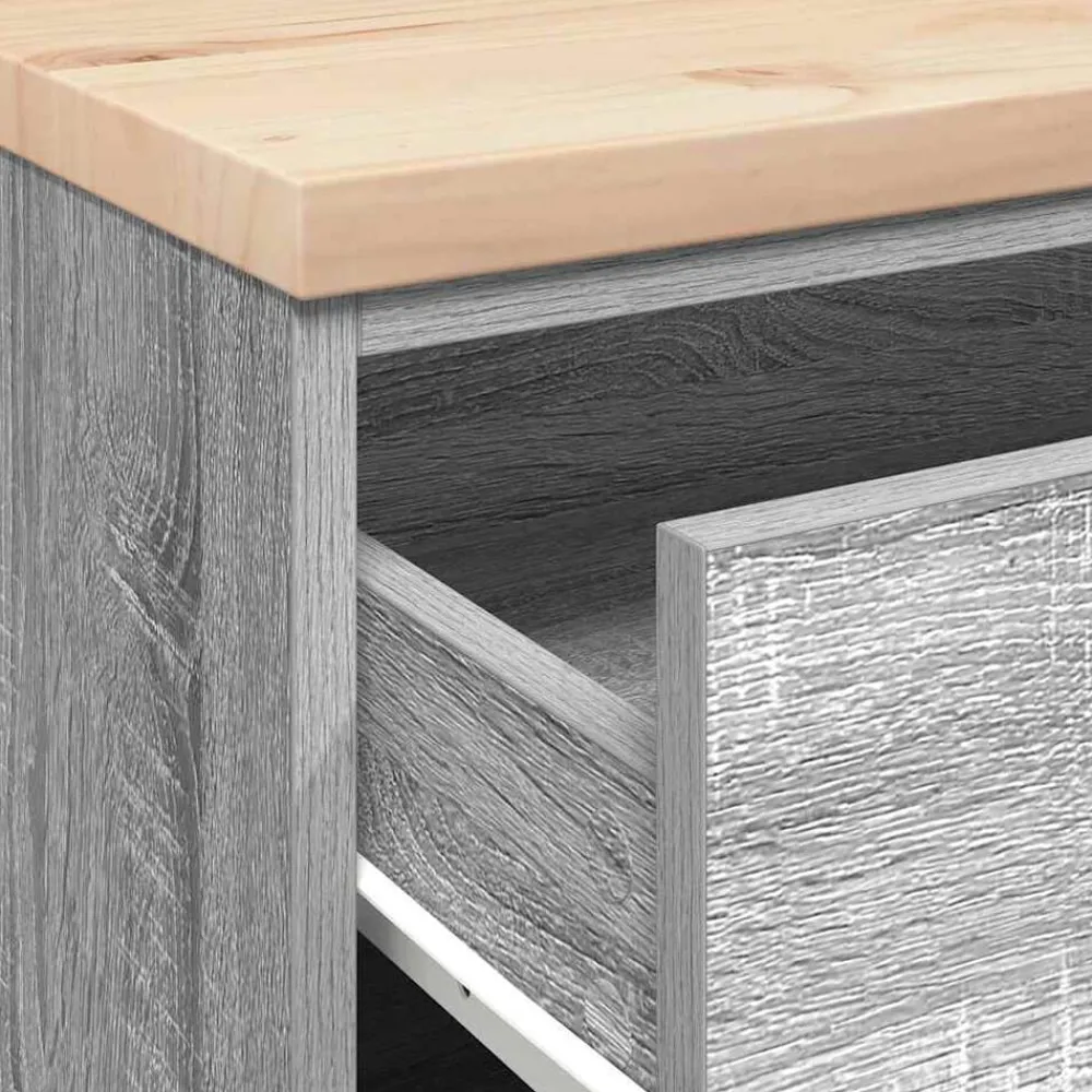 vidaXL Armario de garaje de madera maciza pino 60x51x85 cm Gris sonoma Online