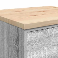 vidaXL Armario de garaje de madera maciza pino 60x51x85 cm Gris sonoma Online
