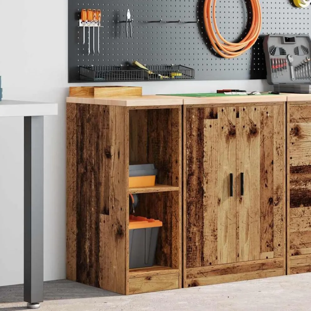 vidaXL Armario de garaje de madera vieja 30x51x85 cm Madera antigua Sale
