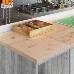 vidaXL Almacenamiento Industrial-Armario de garaje de madera maciza pino 30x51x85 cm