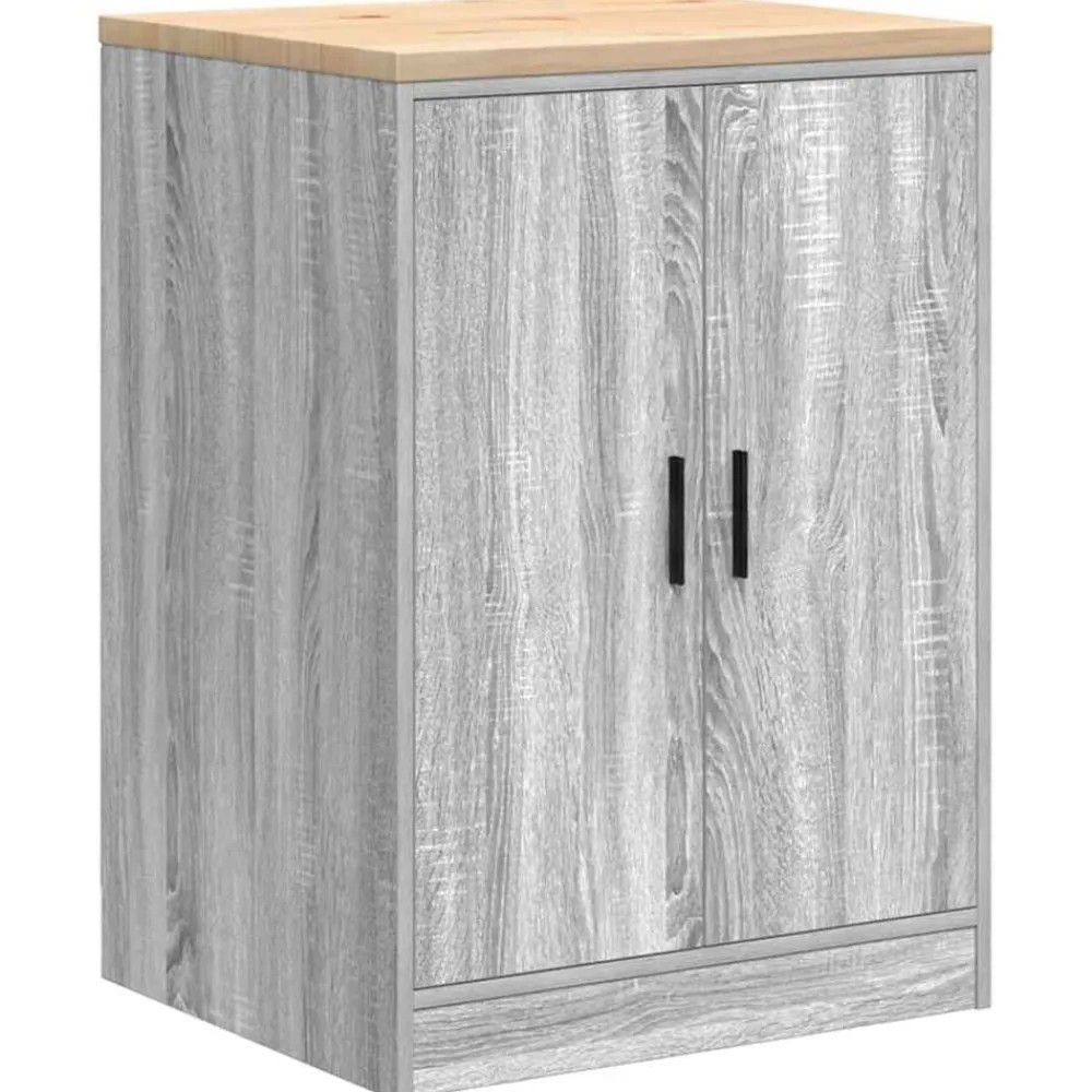 vidaXL Almacenamiento Industrial-Armario de garaje de madera maciza pino 60x51x85 cm