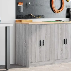 vidaXL Almacenamiento Industrial-Armario de garaje de madera maciza pino 60x51x85 cm
