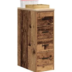 vidaXL Almacenamiento Industrial-Armario de garaje de madera vieja 30x51x85 cm